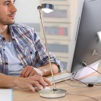 LED stolová lampa Puk Table Single chróm matná