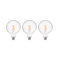 LED žiarovka číra E27 G125 3,8W 3000K 806lm 3er
