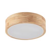 Lindby Tanju stropné svietidlo, dub, Ø 30 cm