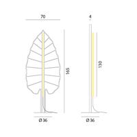 Rotaliana Eden Alocasia stojaca LED lampa, sivá
