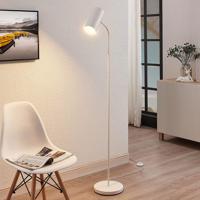 Stojaca lampa Karoli s pružným ramenom v bielom