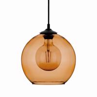 Závesná lampa guľa sklenené guľové tienidlo jantárové Ø 25cm