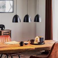 Závesná lampa Lenox, troj-plameňová, čierna/zlatá