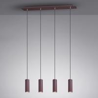 Závesná lampa Marley, hrdzavá, 4-plameňová