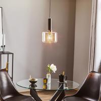 Závesná lampa Viva, číra/čierna/chróm, 1-plameňová