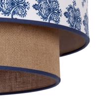 Závesné svietidlo Hampton Boho modrý ornament/juta